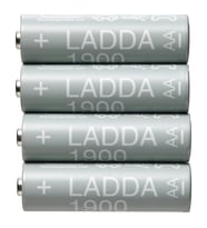 IKEA LADDA HR6 AA 1.2V+Pil kapasitesi: 1900 mAh. şarj edilebilir pil