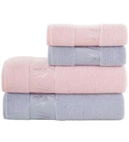 Romans Bambu 4lü Banyo Havlu Takımı Gri/Pudra