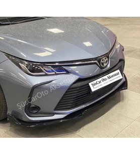 Toyota Corolla Esnek 3 Parça ABS Lip Piano Black Flaplı Kanatlı