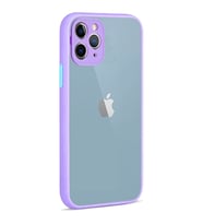 Apple iPhone 11 Pro Max Montreal Arkası Şeffaf Sert Silikon Kılıf (Lila)