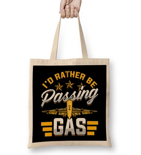 I d Rather Be Passing Gas Funny Airplane Pilot Pun Bez Çanta Uzun Saplı