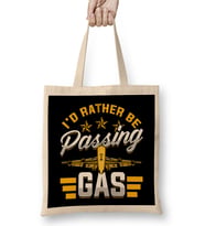 I d Rather Be Passing Gas Funny Airplane Pilot Pun Bez Çanta Uzun Saplı