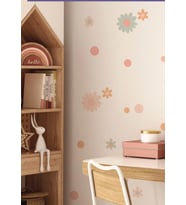 Çiçek Duvar Çıkartmaları Retro Çiçekli Çocuklar İçin Pastel Boho Çocuk Odası Duvar Dekorasyon (Karışık)