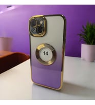 iPhone 14  magsafe özellikli klasik kaliteli silikon telefon kılıfı (Mor)