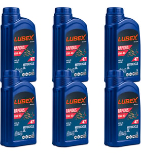 Lubex Rapidus 15W-40 1 Lt 4 Zamanlı Motosiklet Yağı (6 Adet)