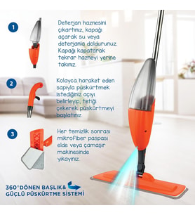 Max Flash Sprey Mop Su Püskürtmeli Temizlik Seti