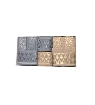 Royam Cotton Paris Jakarlı Pamuklu 6 Parça Aile Bornoz Seti (Gri)