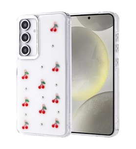 Samsung Galaxy S24 FE Uyumlu Kılıf Airbag Tasarımlı Simli Şeffaf Zore Kutup Kapak (Kırmızı)