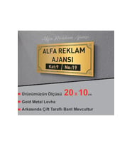 İŞ YERİ YÖNLENDİRME METAL LEVHAA 20 X 10 CM