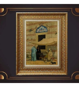 Gold Altın Kalın Çerçeveli Paspartulu Tablo s1889