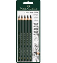 Faber-Castell Castell 9000 119200 Kurşun Kalem, Kauçuk Uçlu, Sertlik Derecesi Hb Jumbo Set Hb, 2B, 4