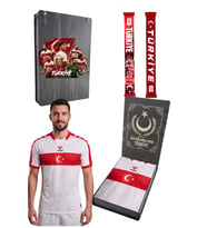 TÜRKİYE ORİJİNAL LİSANSLI HUMMEL BEYAZ TÜRKİYE FORMASI UV KUTU ve ATKI HEDİYELİ