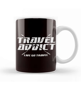 Addict Travel Blogger Traveling Blogging Traveler Backpacker Kupa Bardak Porselen