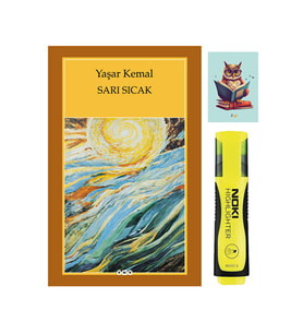 Sarı Sıcak - Yaşar Kemal -Yapı Kredi Yayınları -9789750807473 - Sarı Fosforlu Kalem - Defterli Seti (Renksiz)