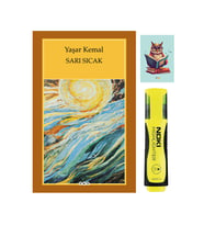 Sarı Sıcak - Yaşar Kemal -Yapı Kredi Yayınları -9789750807473 - Sarı Fosforlu Kalem - Defterli Seti (Renksiz)