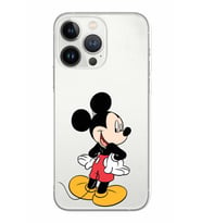 Apple iPhone 13 Pro Uyumlu Kamera Korumalı Tıpalı Kapak Mickey Mouse TasarımlıŞeffaf Kılıf