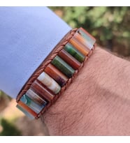 Clays Jewellery Unisex Akik Taşı Bileklik Renkli 