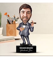 Kişiye Özel Patron Karikatürlü Biblo