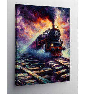 Kanvas Tablo Alevli Tren