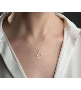 Kişiye Özel Minimalist At Nalı Kolye 925K Gümüş (Gold)