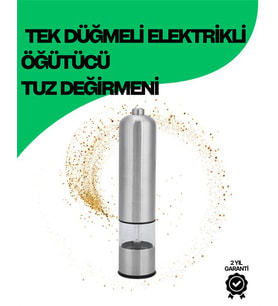 Şeffaf Hazneli Elektrikli Tuz Karabiber Öğütücü Pilli Taşınabilir Mutfak Aleti