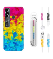 Tecno Spark 6 6 Go 8C 8 Pro 7 7 Pro Kılıf Kablo Koruma Spiral Silikon Yapraklar 1634