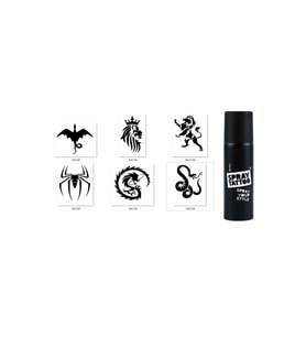 Kral Aslan Spray Tattoo Geçici Siyah Sprey Dövme Seti