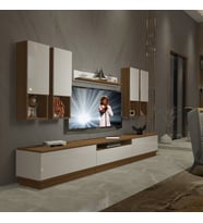 Decoraktiv Trendstyle 8DAS Mdf Tv Ünitesi Tv Sehpası - Ceviz Beyaz (Beyaz - Kahverengi)