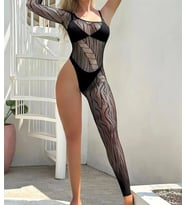 Arias Closet Özel Tasarım Siyah Tek Kol Tek Bacak Fantezi Vücut Çorabı