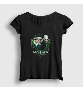 Presmono Kadın Siyah Enter Film The Matrix T-Shirt 368679tt