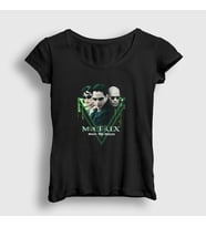 Presmono Kadın Siyah Enter Film The Matrix T-Shirt 368679tt