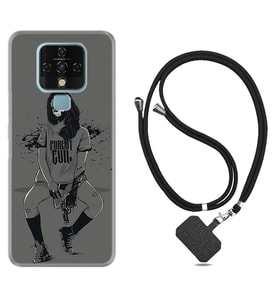 Tecno Camon 16 18P Pova Kılıf Boyun Askılı Silikon Purest Evil 1627