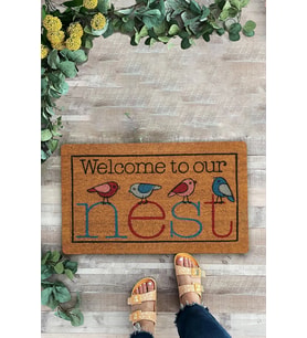 Valerine Life Yuvamıza Hoş Geldiniz Kuşlar Temalı Welcome Ev Ofis işyeri Kapı Önü Paspası 45x70cm