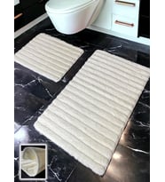 Shalta Ekru 2li Banyo Paspası (60x100 50x60 cm)
