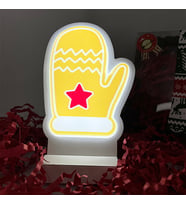 Eldiven Yılbaşı Masaüstü Led Lamba/gece Lambası/usb’li Ve Uv Baskılı (leon—led Ile Neon Görünüm) 10*14 cm