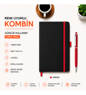 Kişiye Özel Termo Deri Özel Kalem Renginde Lastikli