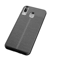 Samsung Galaxy M20 Kılıf Esnek Pu-Deri Leather-Pu Serisi Protected Case (Siyah)