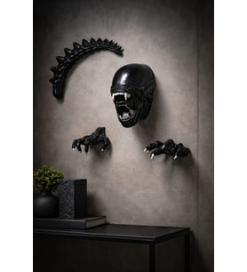 3 Boyutlu Xenomorph Alien Duvar Heykeli Seti Büyük Boy 4 Parça Gerçekçi Duvar Heykeli