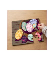 Renkli Paskalya Yumurtaları Tasarımlı 24 Parça Ahşap Çocuk Puzzle
