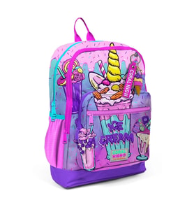 CORAL HIGH 23749 KIDS PEMBE MOR MILKSHAKE DONDURMA DESENLİ DÖRT BÖLMELİ SIRT ÇANTASI