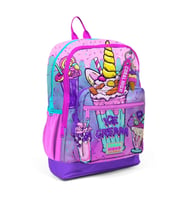 CORAL HIGH 23749 KIDS PEMBE MOR MILKSHAKE DONDURMA DESENLİ DÖRT BÖLMELİ SIRT ÇANTASI