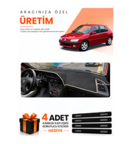 PEUGEOT 306 (1993-2002) Uyumlu Torpido Koruma Örtüsü Oto Kılıfı - Siyah Bej
