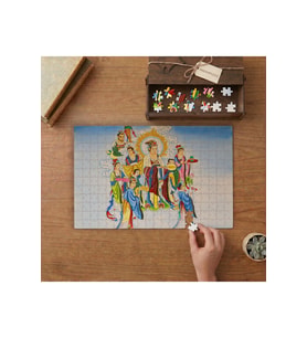 Çin Tanrıları Tasarımı 240 parça Ahşap Puzzle Ahşap Kutuda MP09489