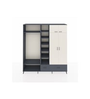 Hyperion Dolap 12 Raflı 2 Çekmeceli 2 Askılı 220x44x243 Antrasit-Aytaşı/Antrasit