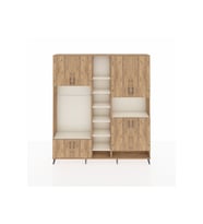 Arges Dolap 18 Raflı 8 Kapaklı Tek Askılı 220x30x243 Çam-Çam/Aytaşı