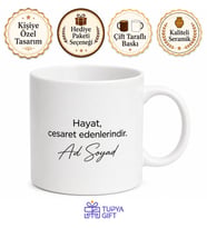Modern Yazı Tipli Kupa Bardak Özel Tasarım Baskılı Kupa Hediye