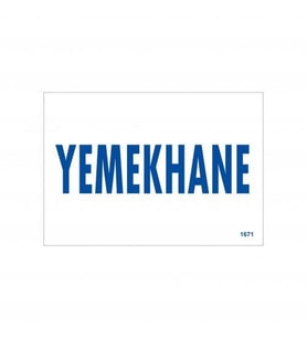 Yemekhane Uyarı Levhası 17,5X25 Kod:1671