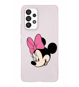 Samsung Galaxy A53  Kapak Minnie Mouse Tasarımlı Şeffaf Silikon Kılıf