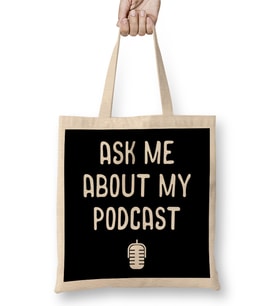 Ask Me About My Podcast Awesome Host Podcasting Bez Çanta Uzun Saplı