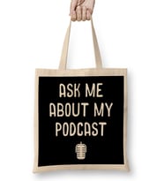 Ask Me About My Podcast Awesome Host Podcasting Bez Çanta Uzun Saplı